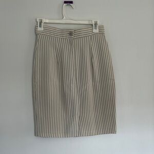 Striped Beige Pencil Women's Skirt